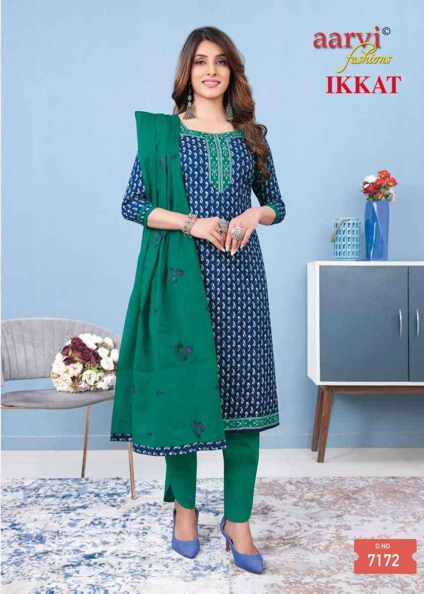 Aarvi Fashion Ikkat Readymade Cotton Dress 8 pcs Catalogue