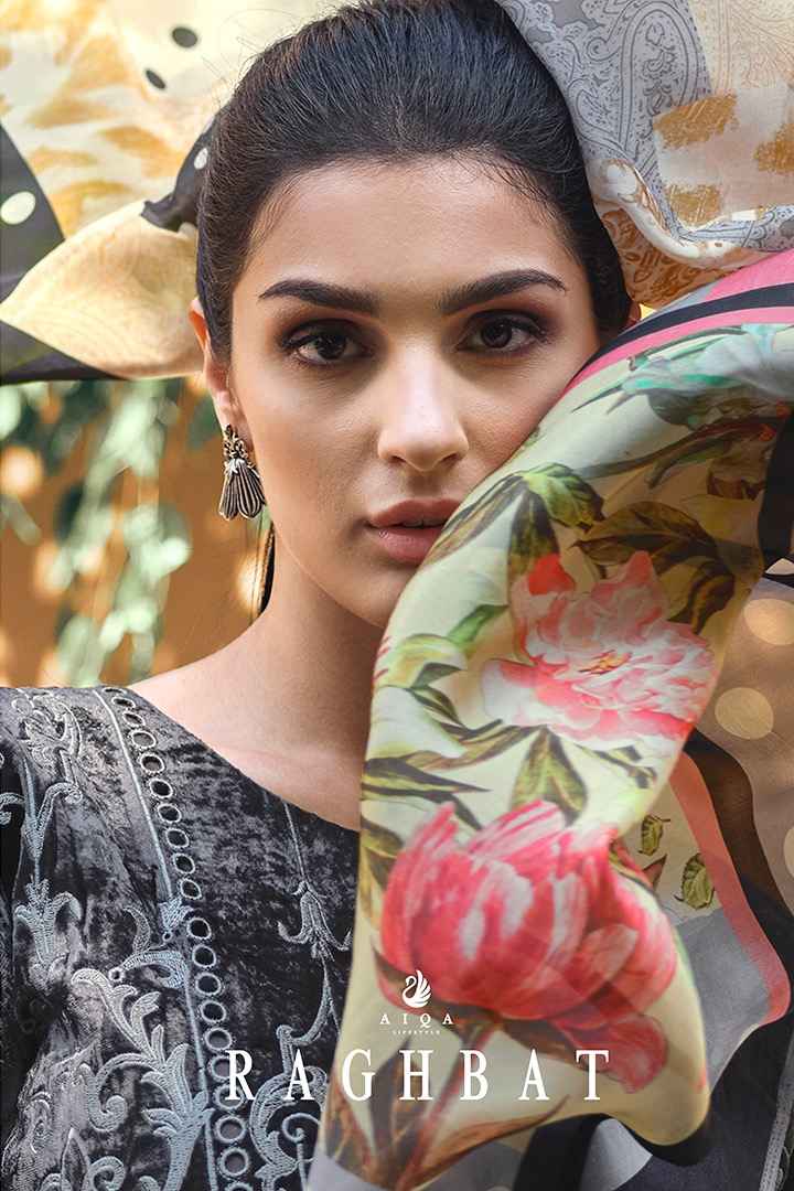 Aiqa Raghbat Velvet Dress Material 6 pcs Catalogue