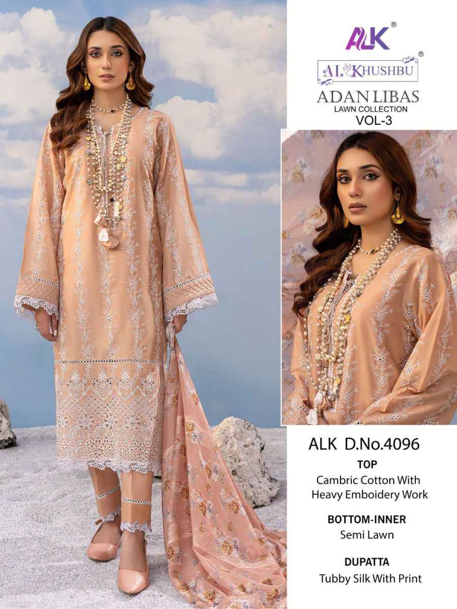 AL Khushbu Adan Libas Vol 3 Cambric Cotton Dress Material 4 pcs Catalogue