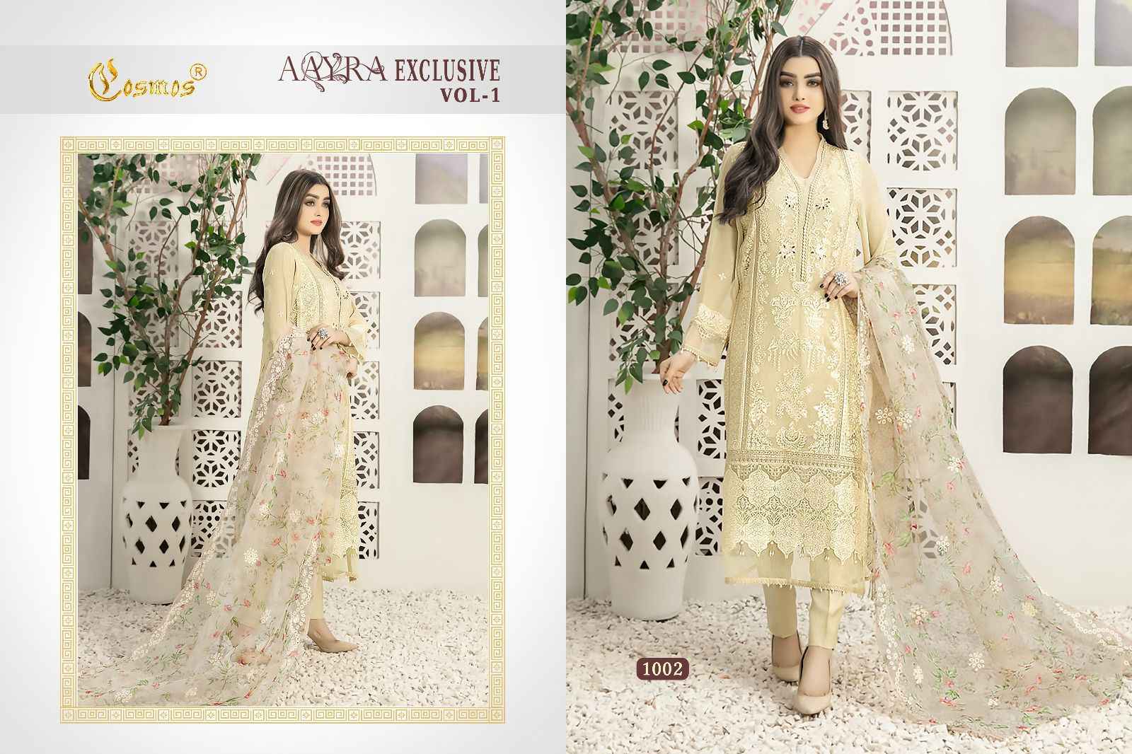 Cosmos Aayra Exclusive Vol 1 Foux Georgette Dress Material 4 pcs Catalogue
