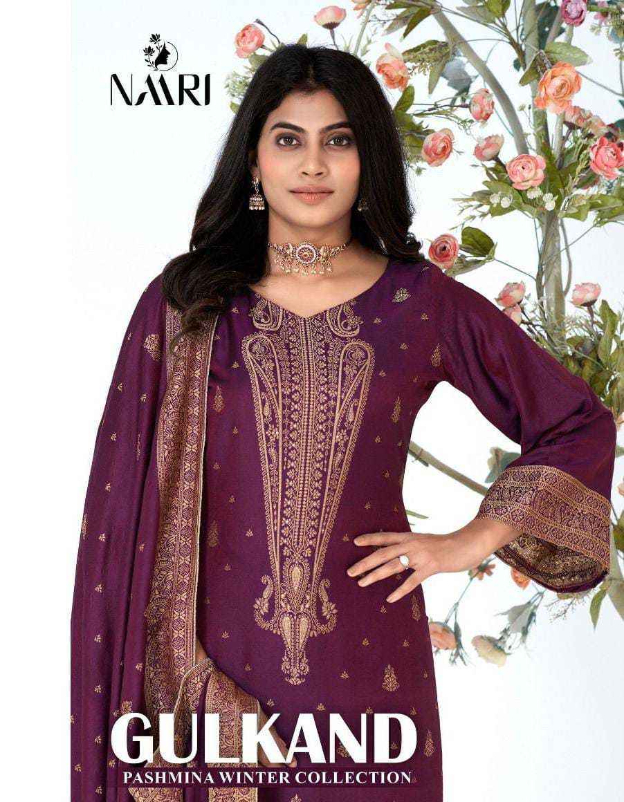 Naari Gulkand Pashmina Dress Material 4 pcs Catalogue