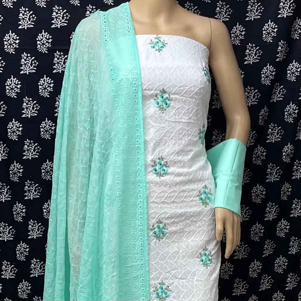 NKT 102 Camric Karachi Cotton Dress Material 4 pcs Catalogue