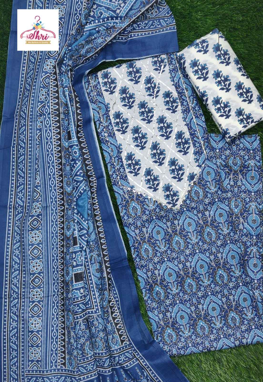  Shree Ajarakh Cotton Dress Material 4 pcs Catalogue