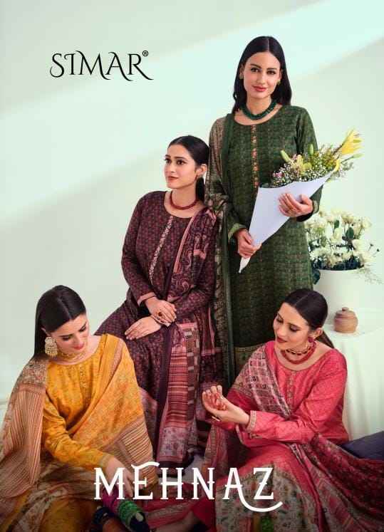 Simar Mehnaz Jam Satin Dress Material 6 pcs Catalogue