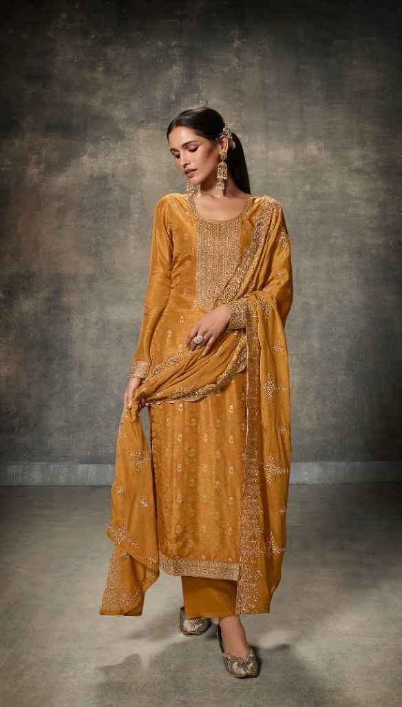 Buy Elegant Polka Dot Banarasi Silk Dress Material (KDB-2032939)