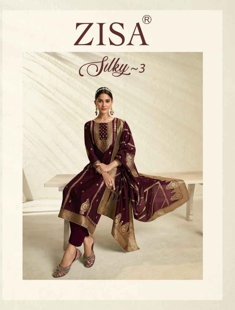 Zisa Silky Vol 3 Bamberg Silk Dress Material 6 pcs Catalogue
