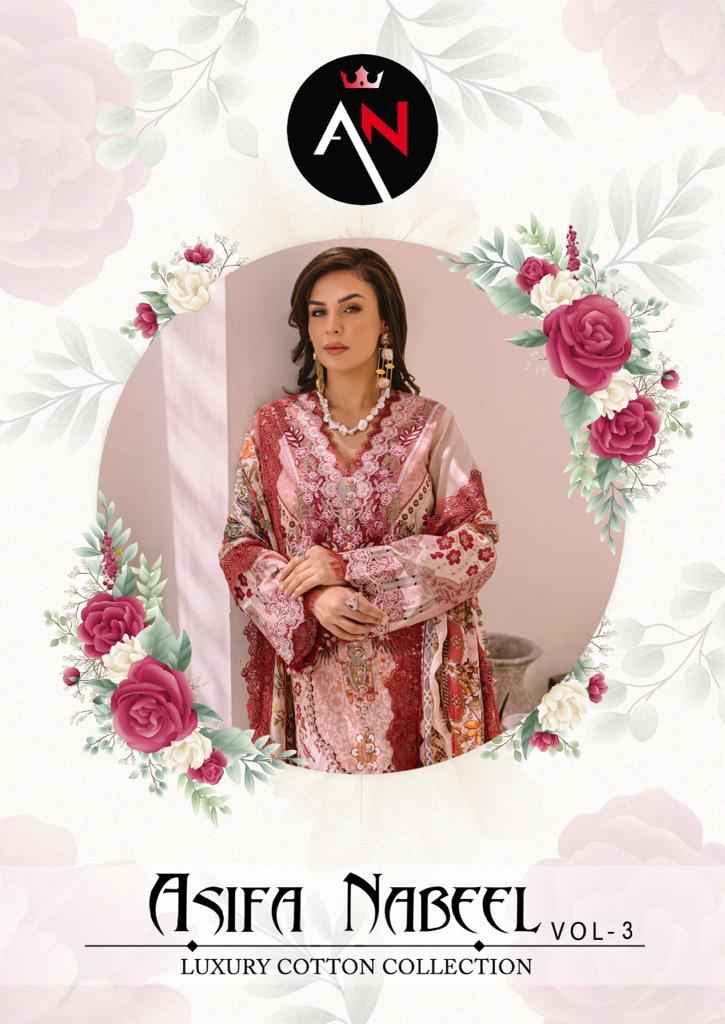 Asifa Nabeel Vol 3 Cotton Dress Material 8 pcs Catalogue