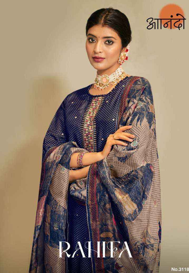 Buy Rangat Premium Banarasi Silk Dress Material With Jacquard Work  (KDB-1740165)