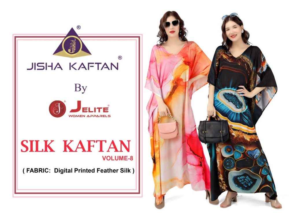 Jelite Jisha Kaftan Silk Kaftan Vol 8 Silk Kaftan 8 pcs Catalogue