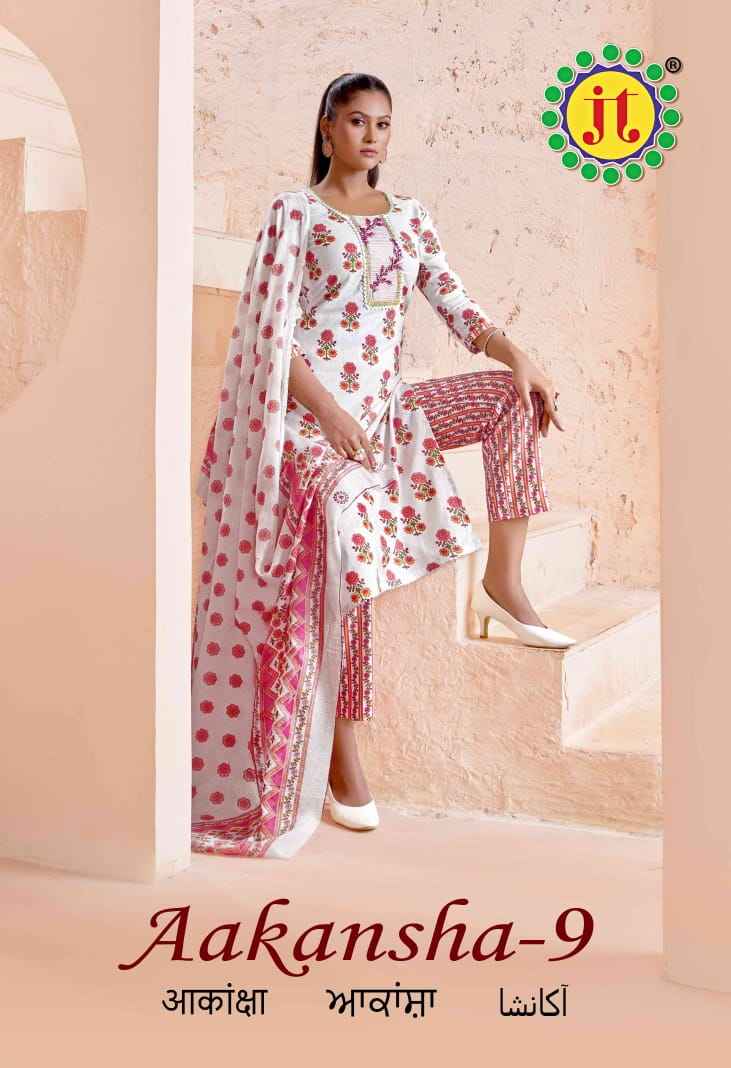 JT Aakansha Vol 9 Lawn Cotton Dress Material 10 pcs Catalogue