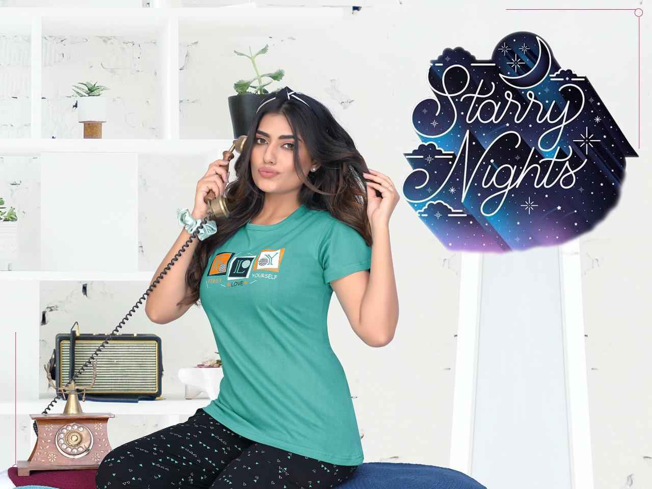 Summer Special Starry Nights Cotton Night Suit 8 pcs Catalogue