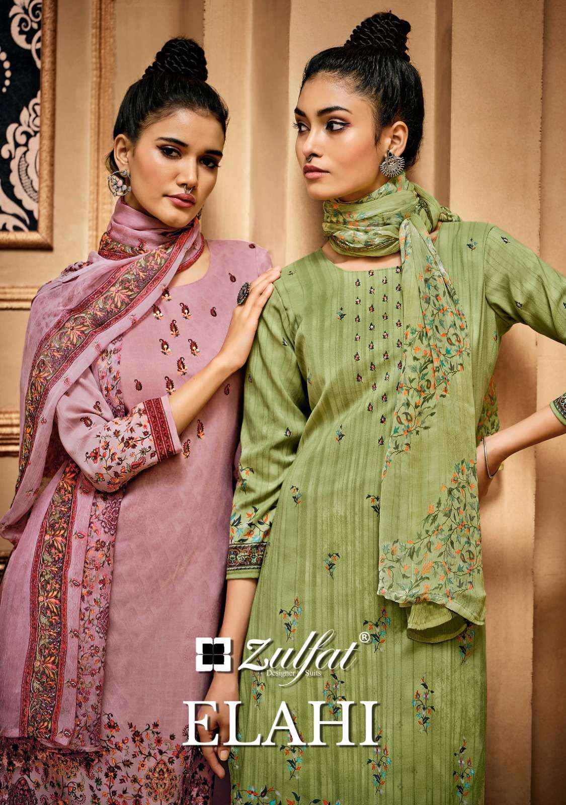 Zulfat Elahi Pashmina Dress Material 10 pcs Catalogue