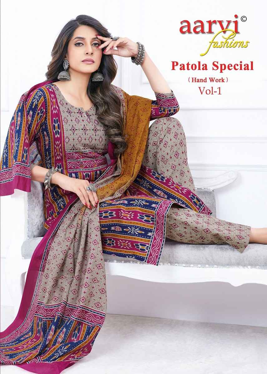 Aarvi Patola Special Vol 1 Cotton Kurti Combo 8 pcs Catalogue