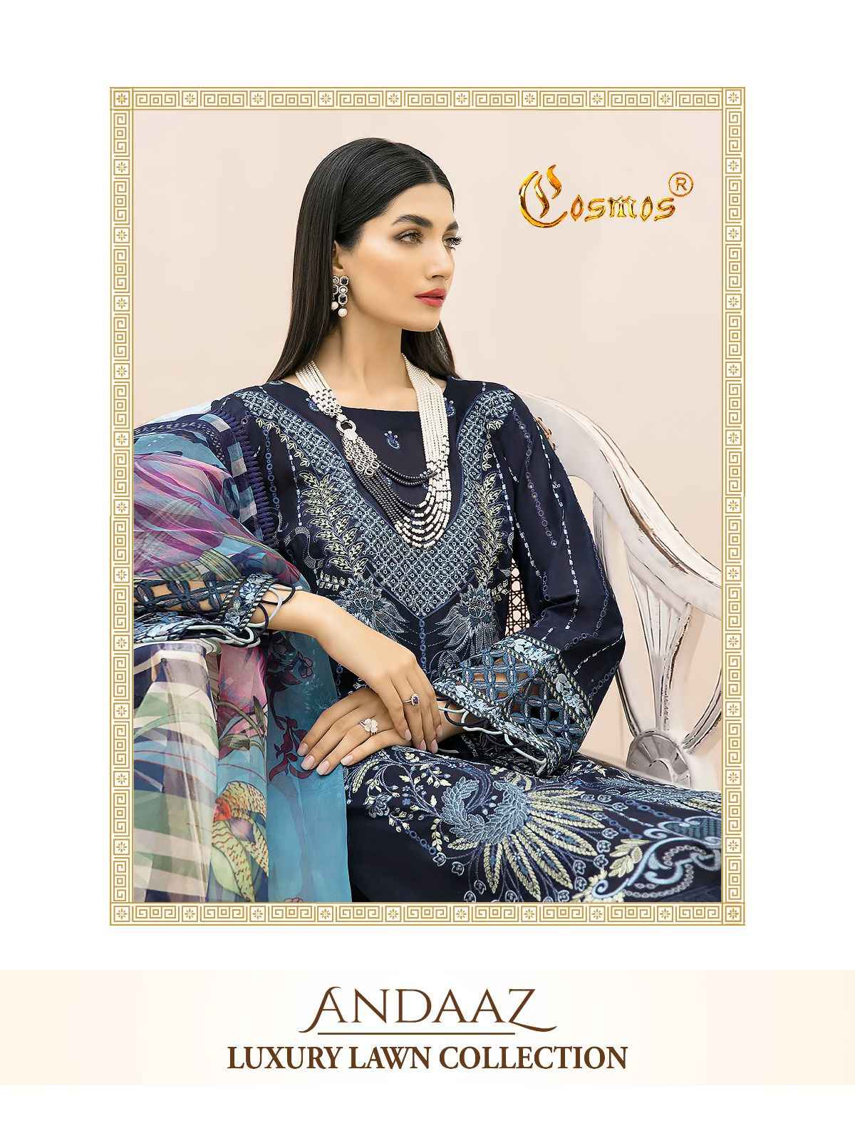 Cosmos Andaaz Luxury Lawn Collection Lawn Cotton Dress Material 6 pcs Catalogue