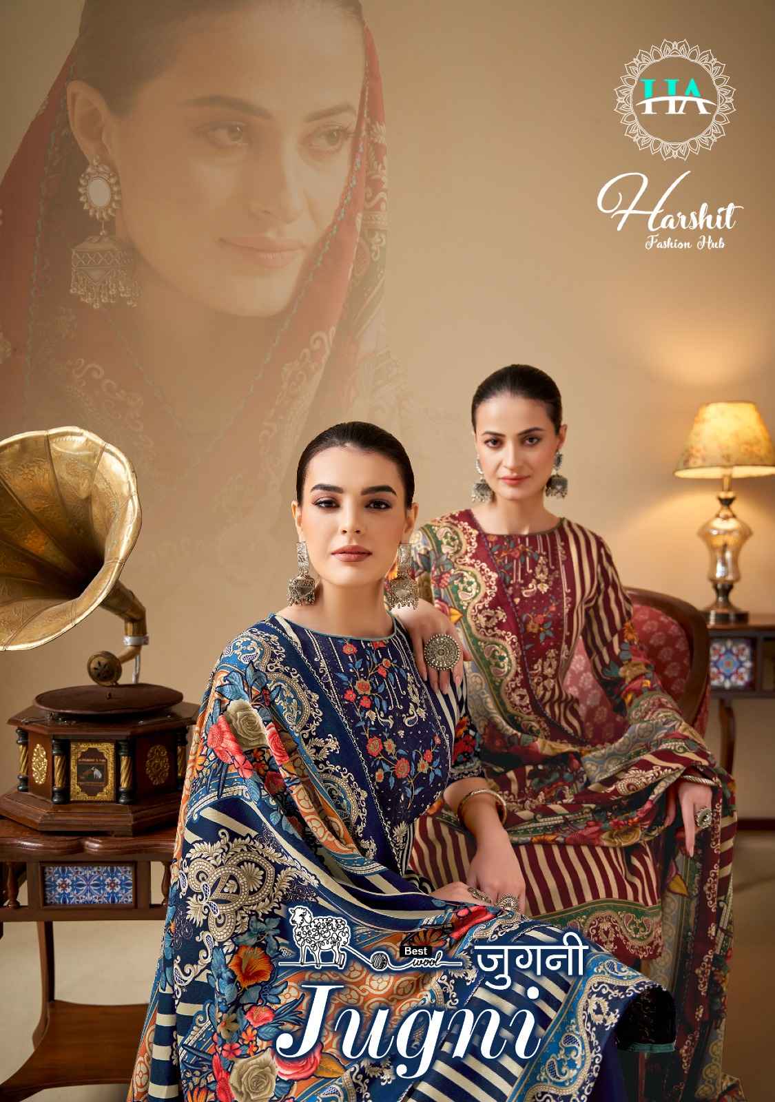 Harshit Fashion Hub Jugni Pashmina Dress Material 6 pcs Catalogue