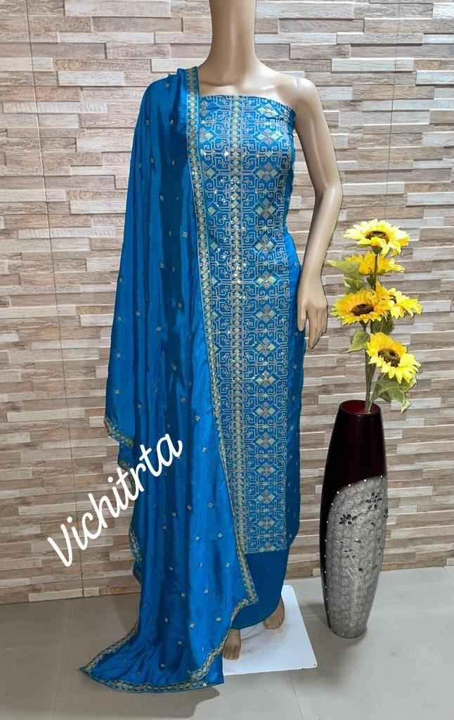 NKT 107 Vichitra Dress Material 4 pcs Catalogue