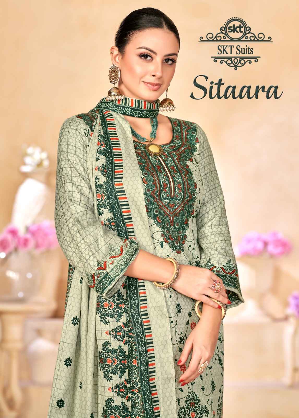 SKT Suits Sitaara Pashmina Dress Material 8 pcs Catalogue