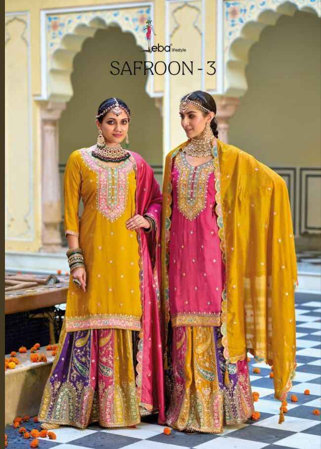 Anukiran Suit Material saffron Colour Handcrafted Pure cotton Batik block  print Design Dress Material with Designer