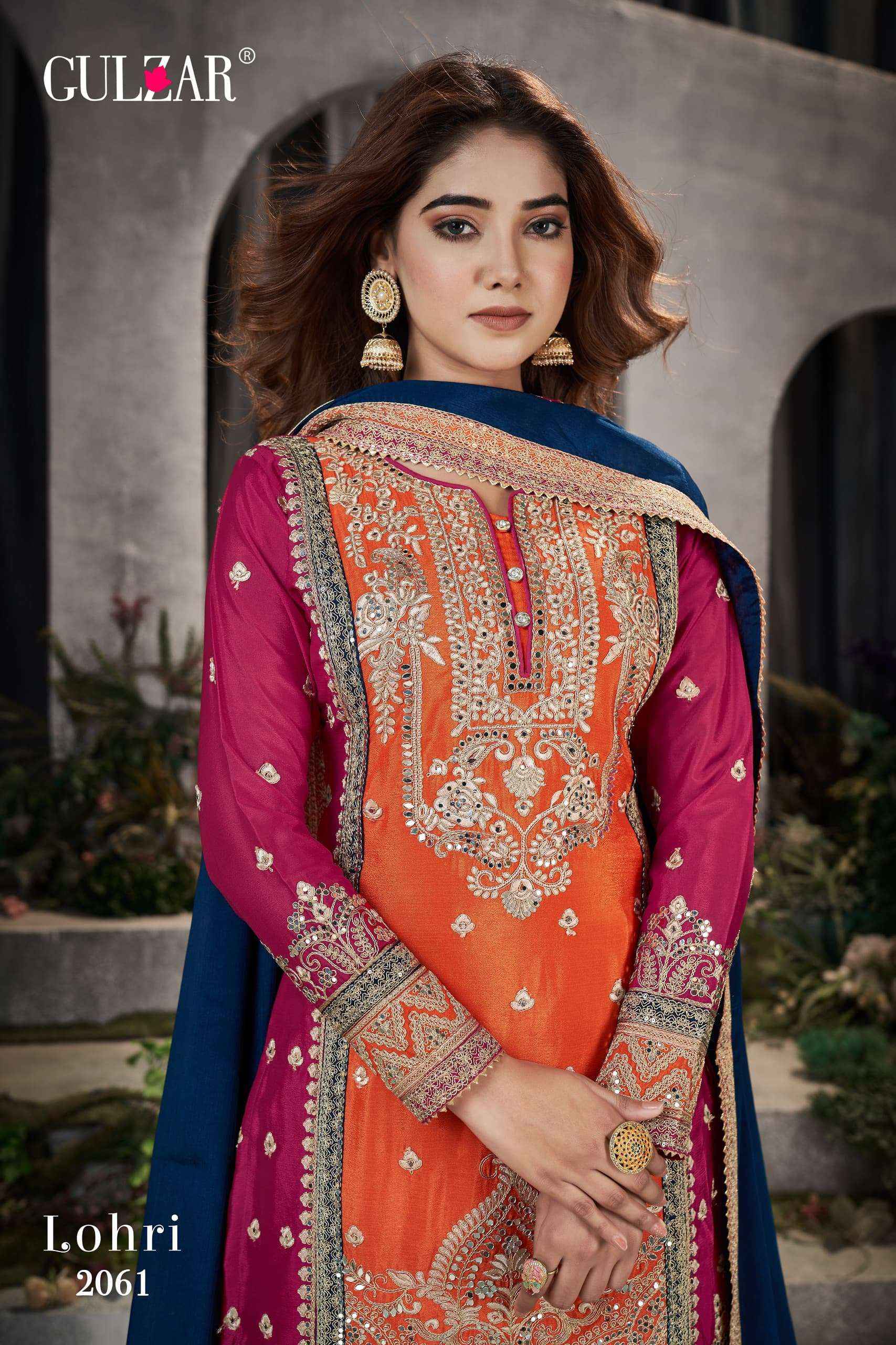 Gulzar Lohri Readymade Chinon Dress 3 pcs Catalogue