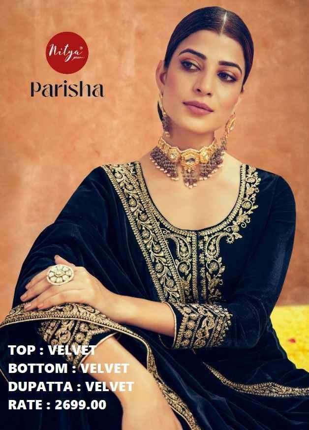 LT Nitya Parisha Velvet Dress Material 5 pcs Catalogue