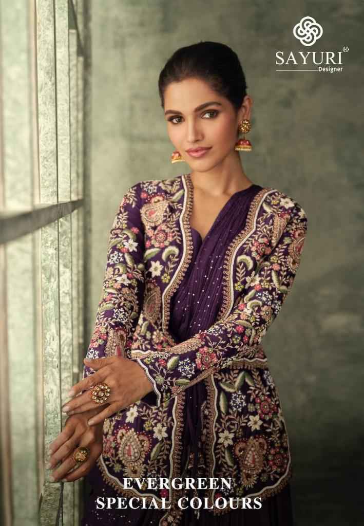 sayuri designer dress Sayuri Designer Evergreen Special Colours Readymade Georgette Dress  Wholesale Readymade Suits