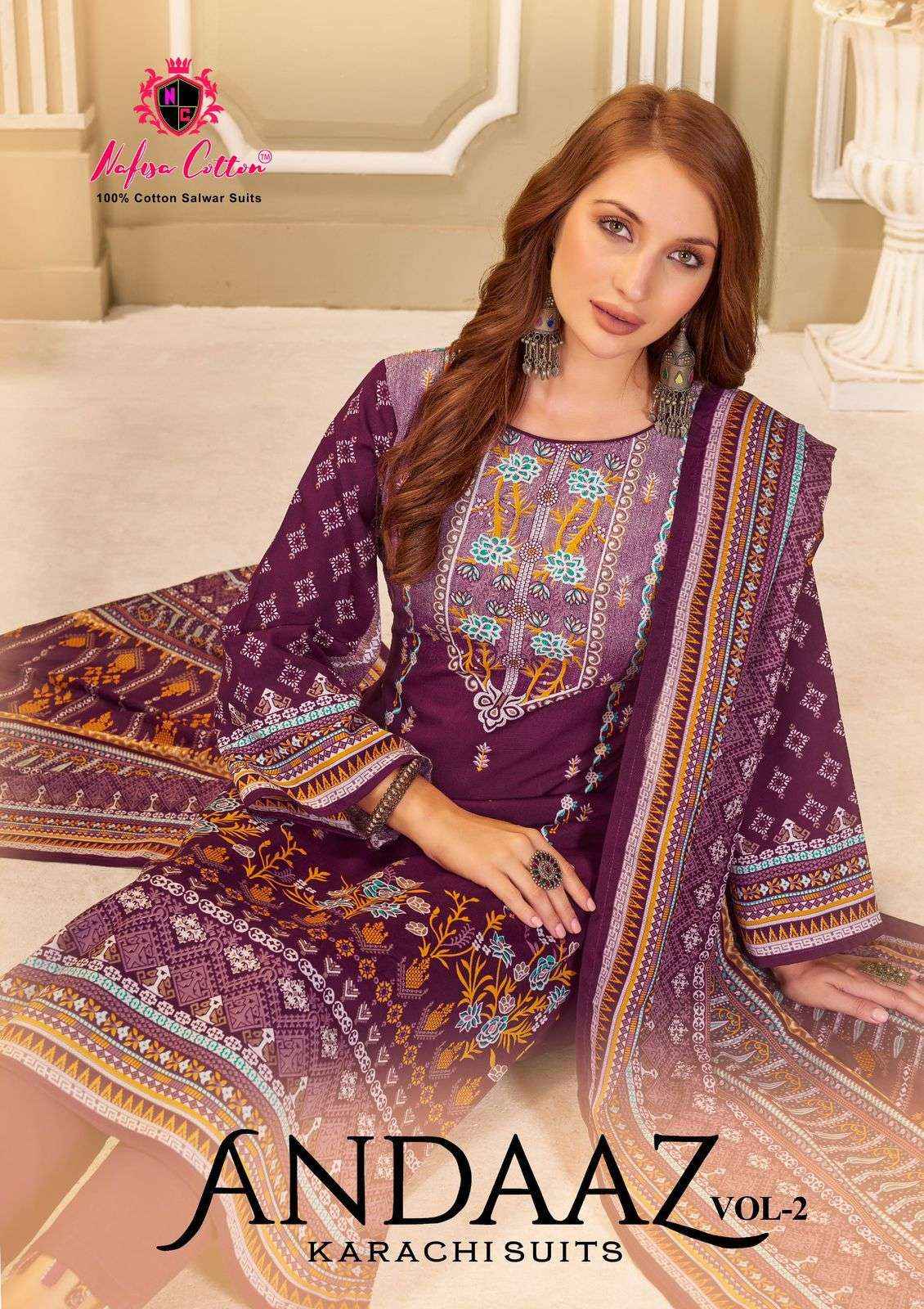 Nafisa Cotton Andaaz Karachi Suits Vol 2 Cotton Dress Material 6 pcs Catalogue