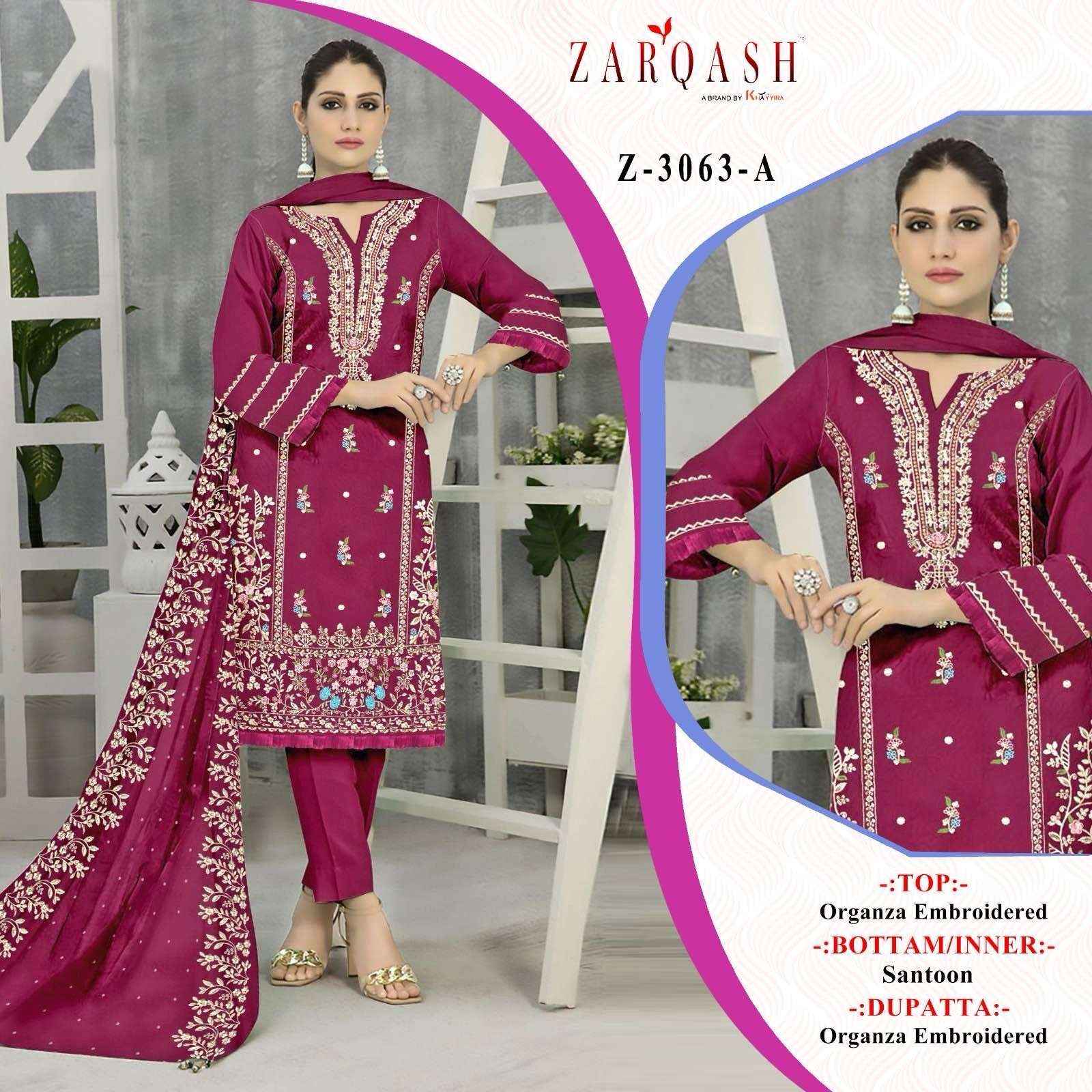 Zarqash Z 3063 Georgette Dress Material 4 pcs Catalogue