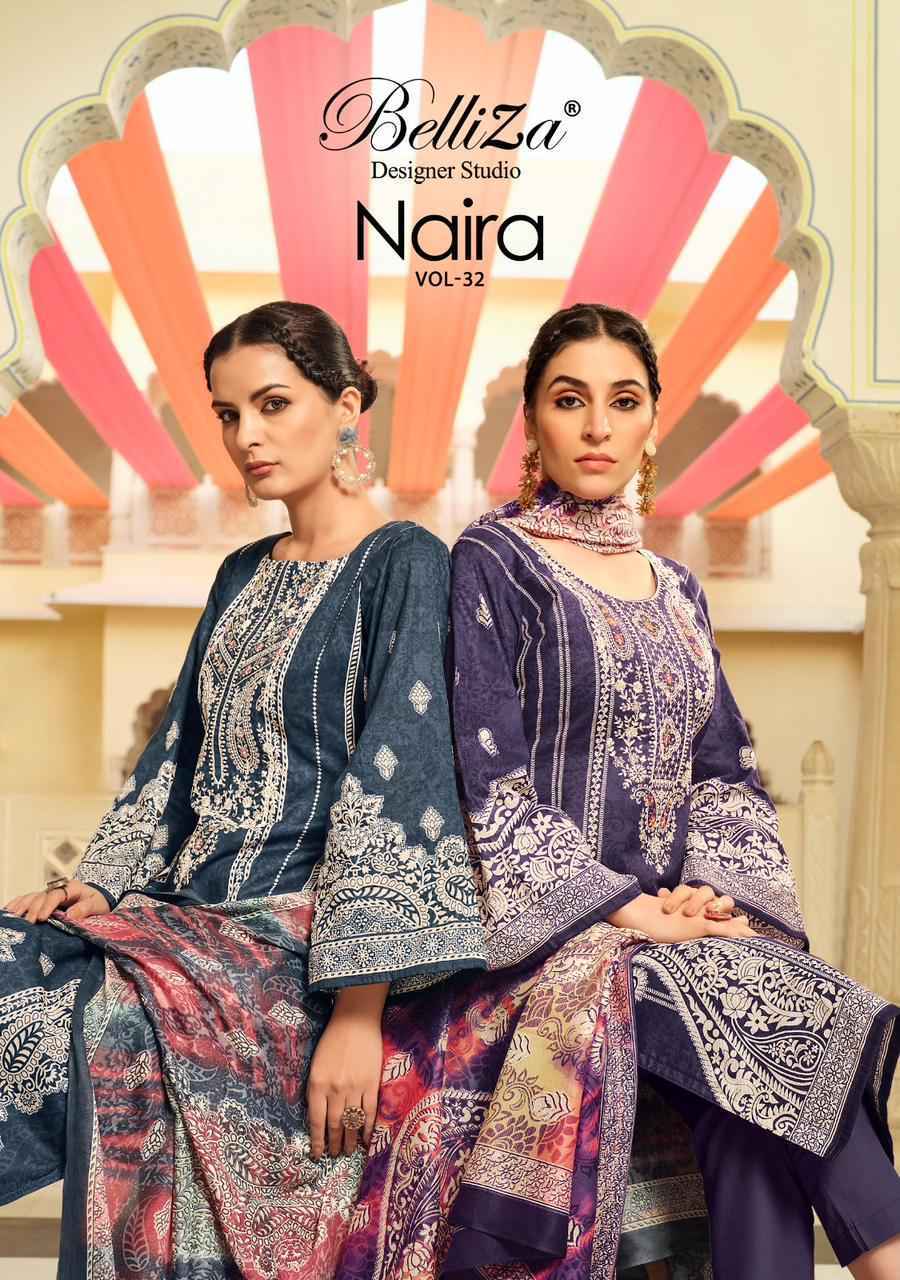 Belliza Naira Vol 32 Cotton Dress Material Best Ladies Suits Wholesaler