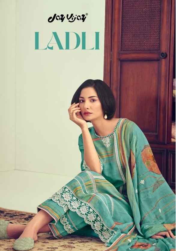 Jay Vijay Ladli Pure Linen Digital Print Dress Material 5 Pc Catalouge