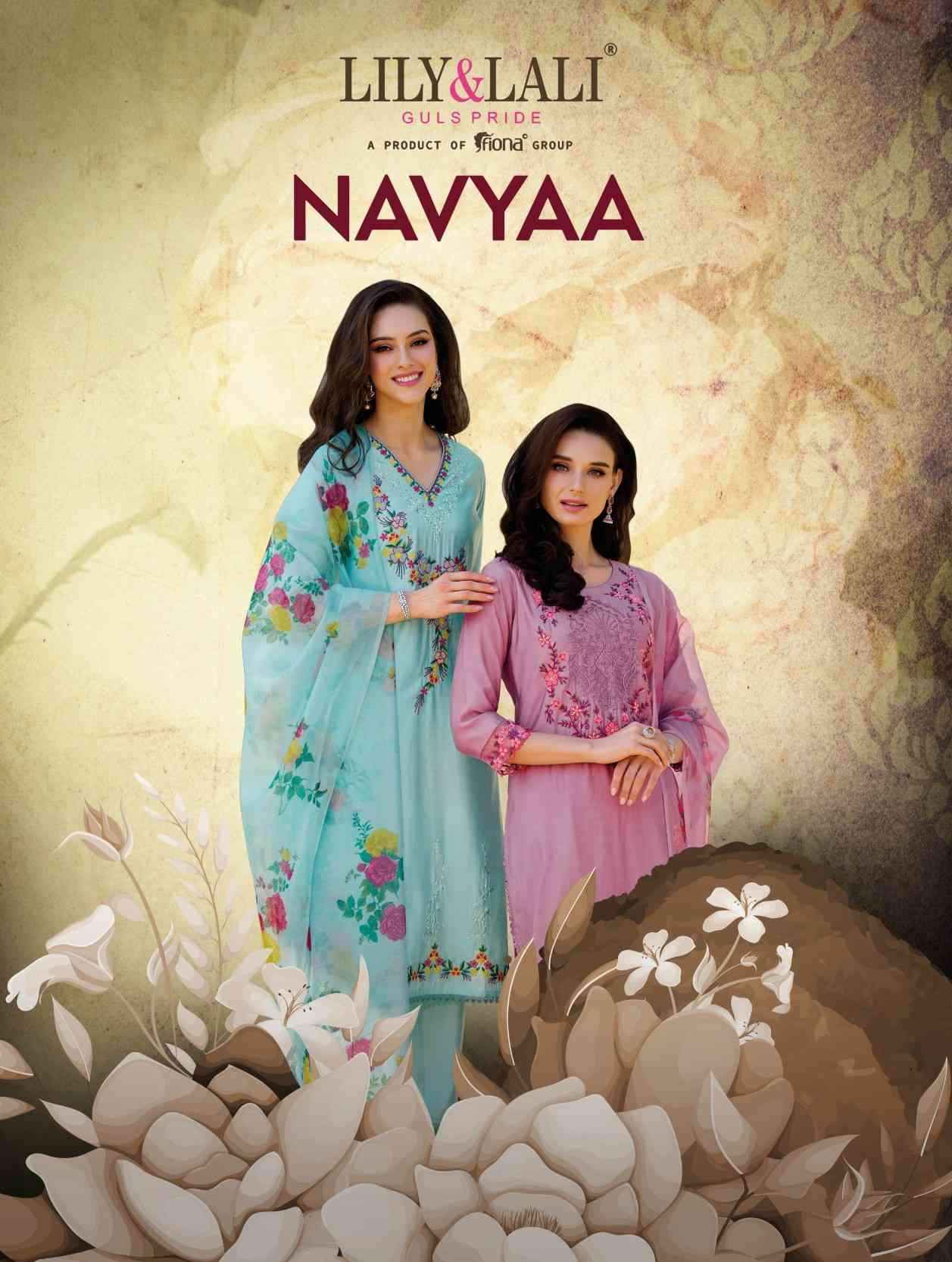 Lily And Lali Navyaa Organza Embroidered Readymade Suit 6 Pc Catalog