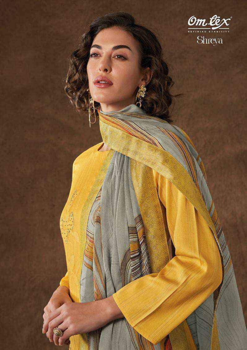 Omtex Shreya Canvas Satin Dress Material 4 Pc Catalog