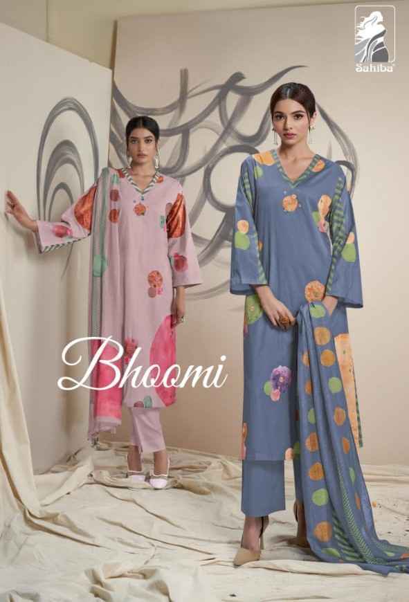Sahiba Bhoomi Pure Cotton Lawn Print Dress Material 6 Pc Catalog