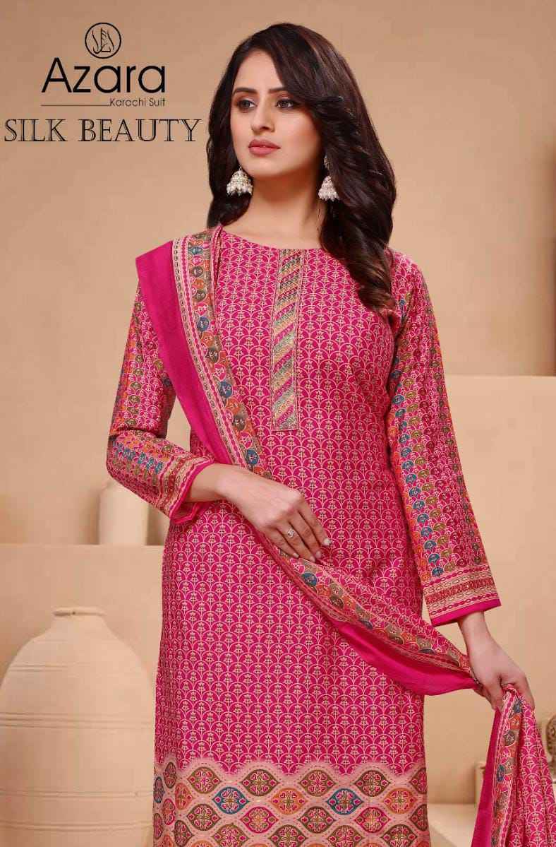 Azara Silk Beauty Modal Muslin Dress Material 4 pcs Catalogue