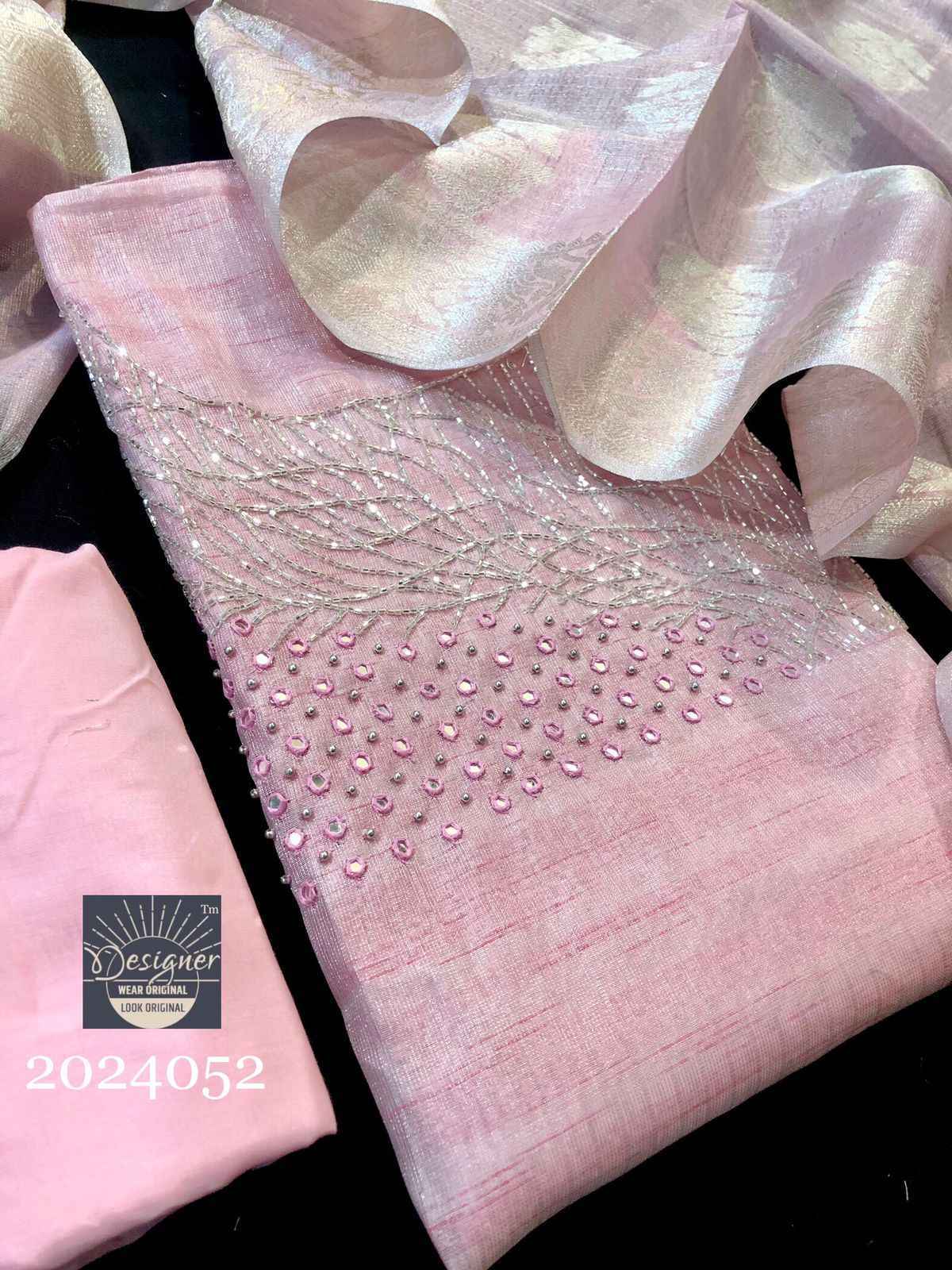 Designer 2024052 Pure Handloom Silk Non Catalog Dress Material 4 Pc Catalog