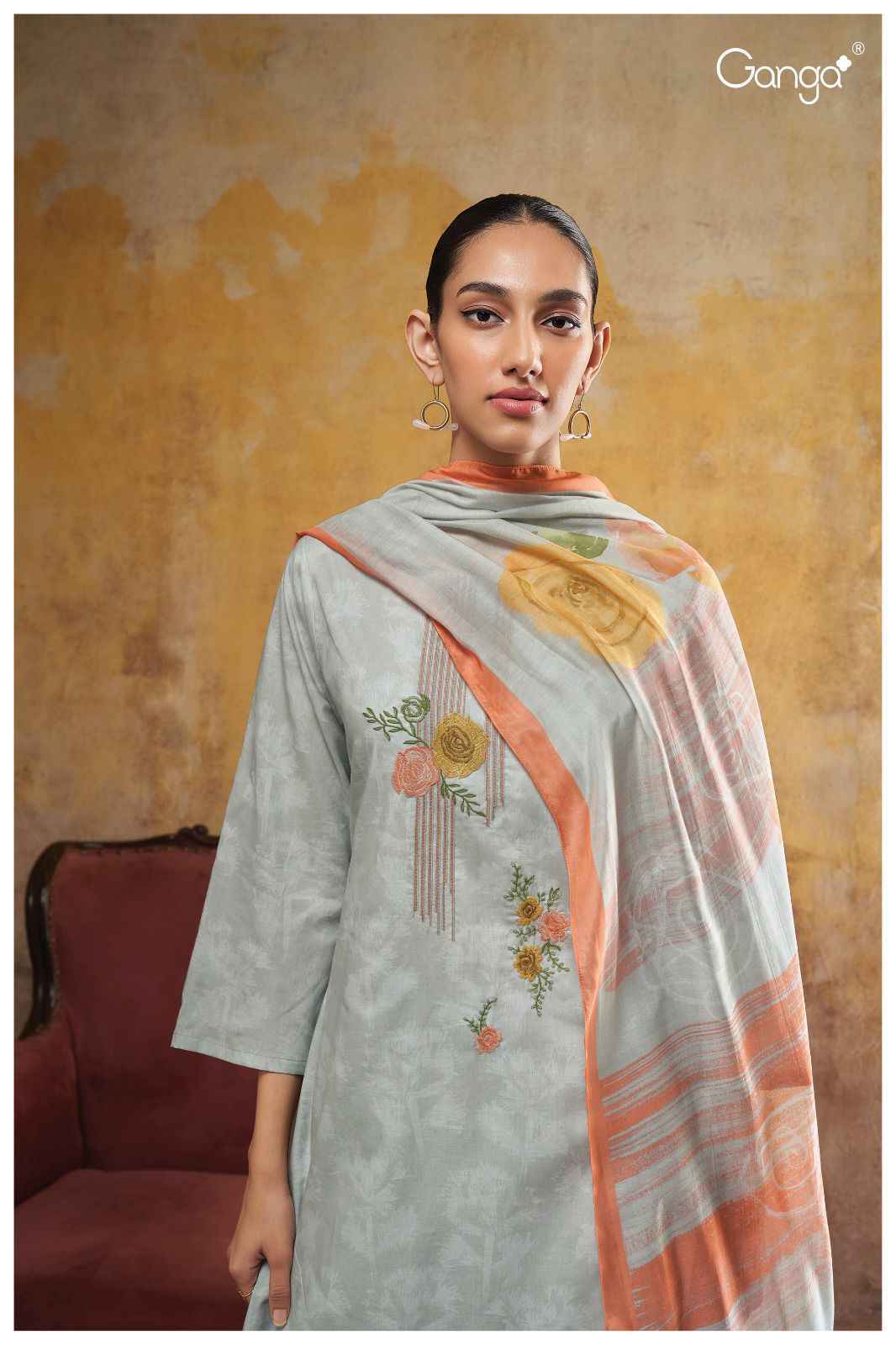 Ganga Nest New Catalog Georgette Designer Dress Materials.