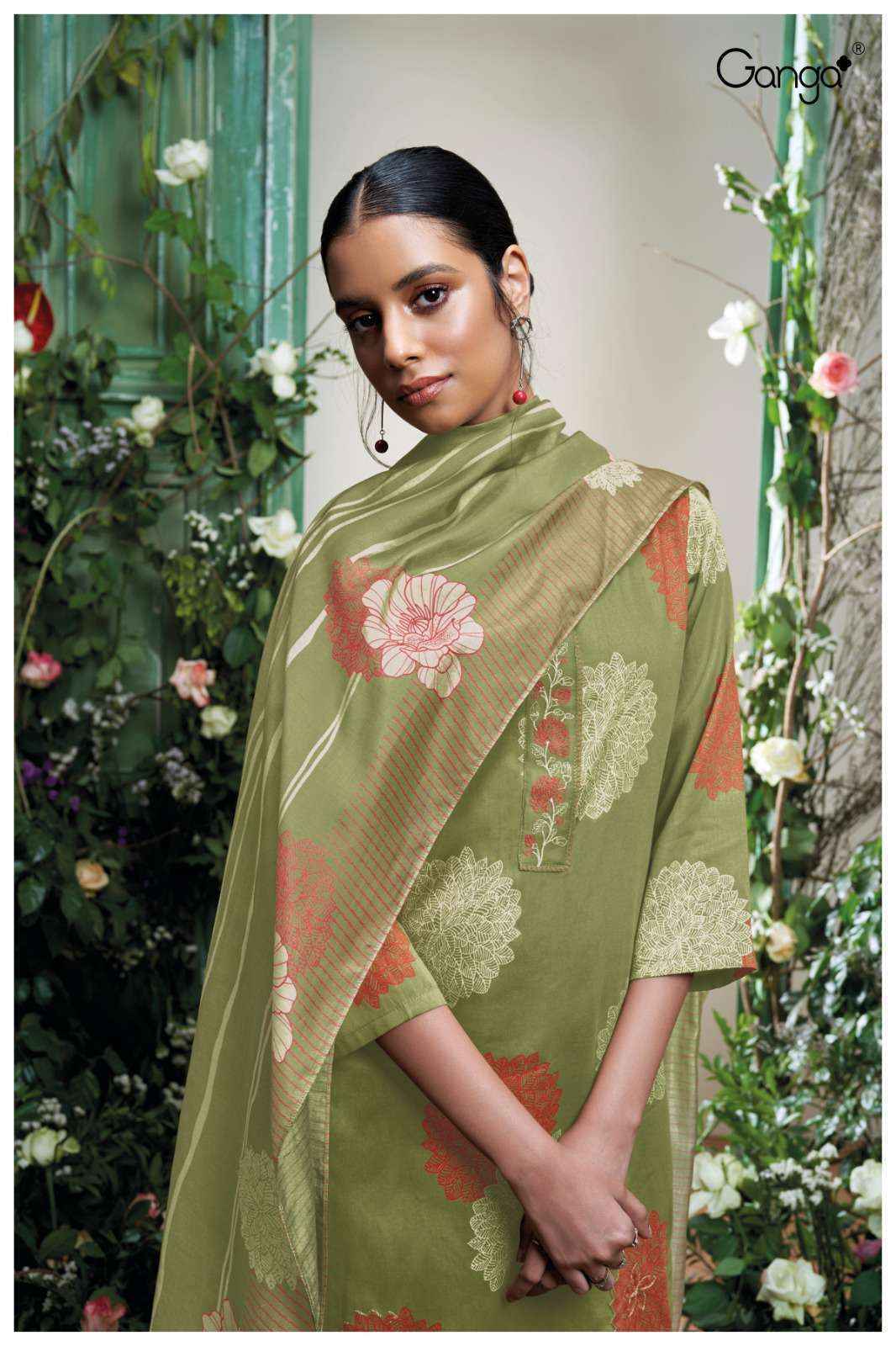 Brick Red dabu print unstitched cotton dress material with chanderi cotton  dupatta | Kiran's Boutique