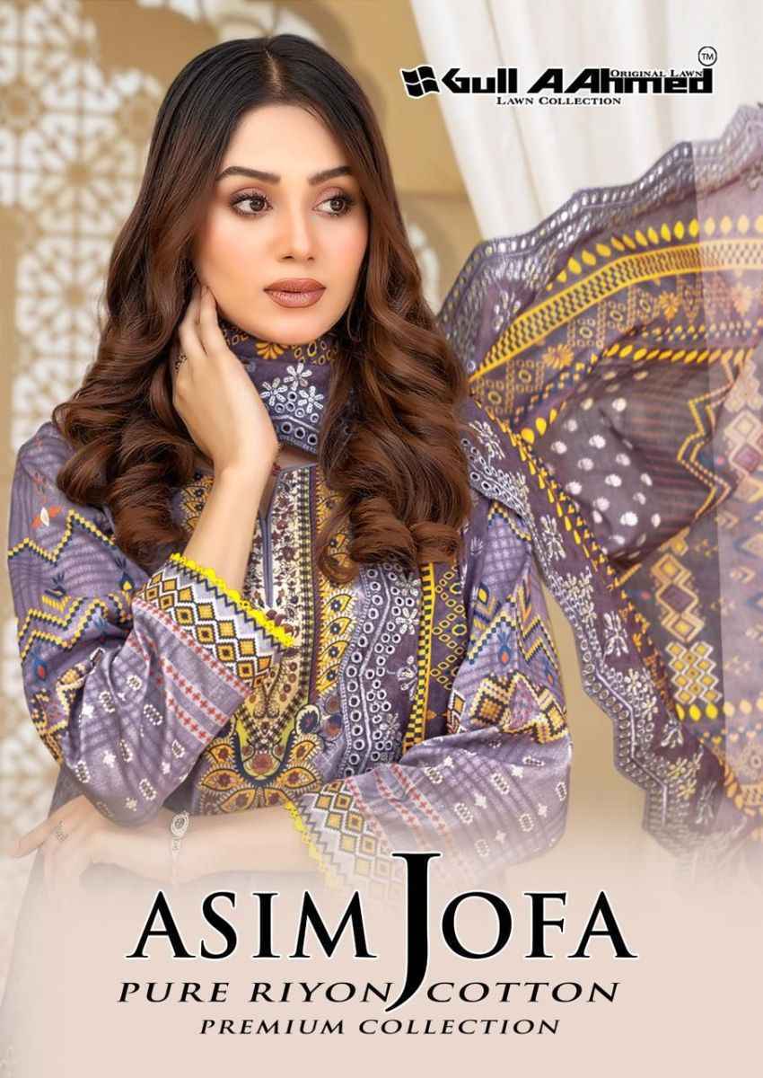 Gull Aahmed Asim Jofa Pure Rayon Cotton Dress Material 6 pc Cataloge