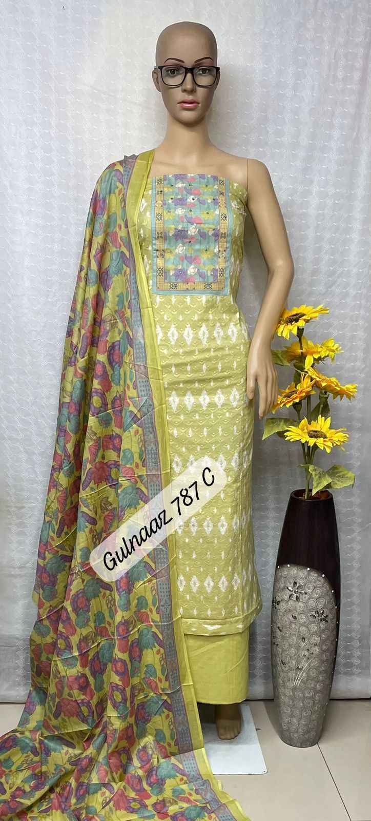 Gulnaaz 787 Cotton Viscose Cotto Non Catalog Dress Material 4 Pc Catalog
