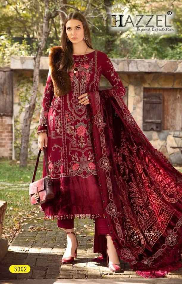 Hazzel Print Maria B Embroidered Vol-24 Rayon Cotton Dress Material 4 Pc Catalog