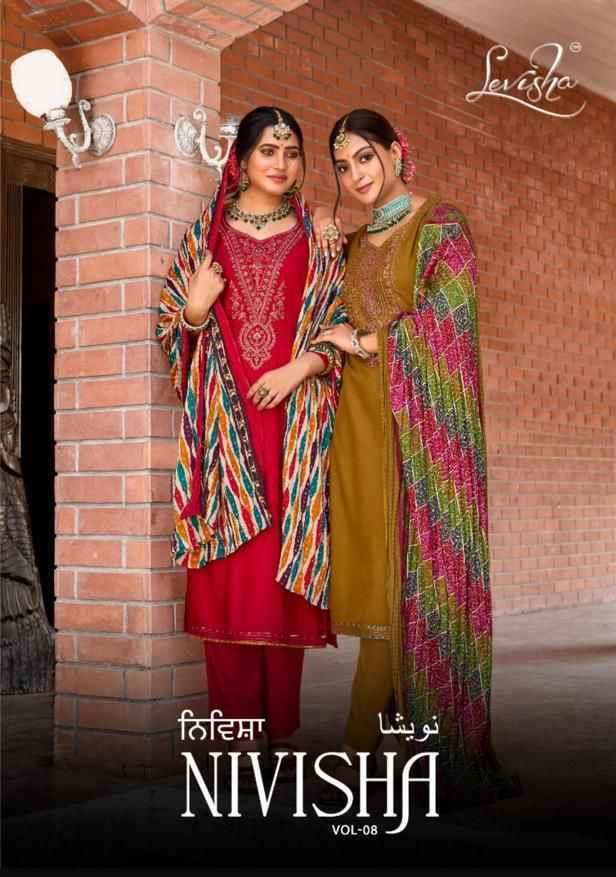 Levisha Nivisha Vol-8 Pure Rayon Dress Material 6 pcs Catalogue