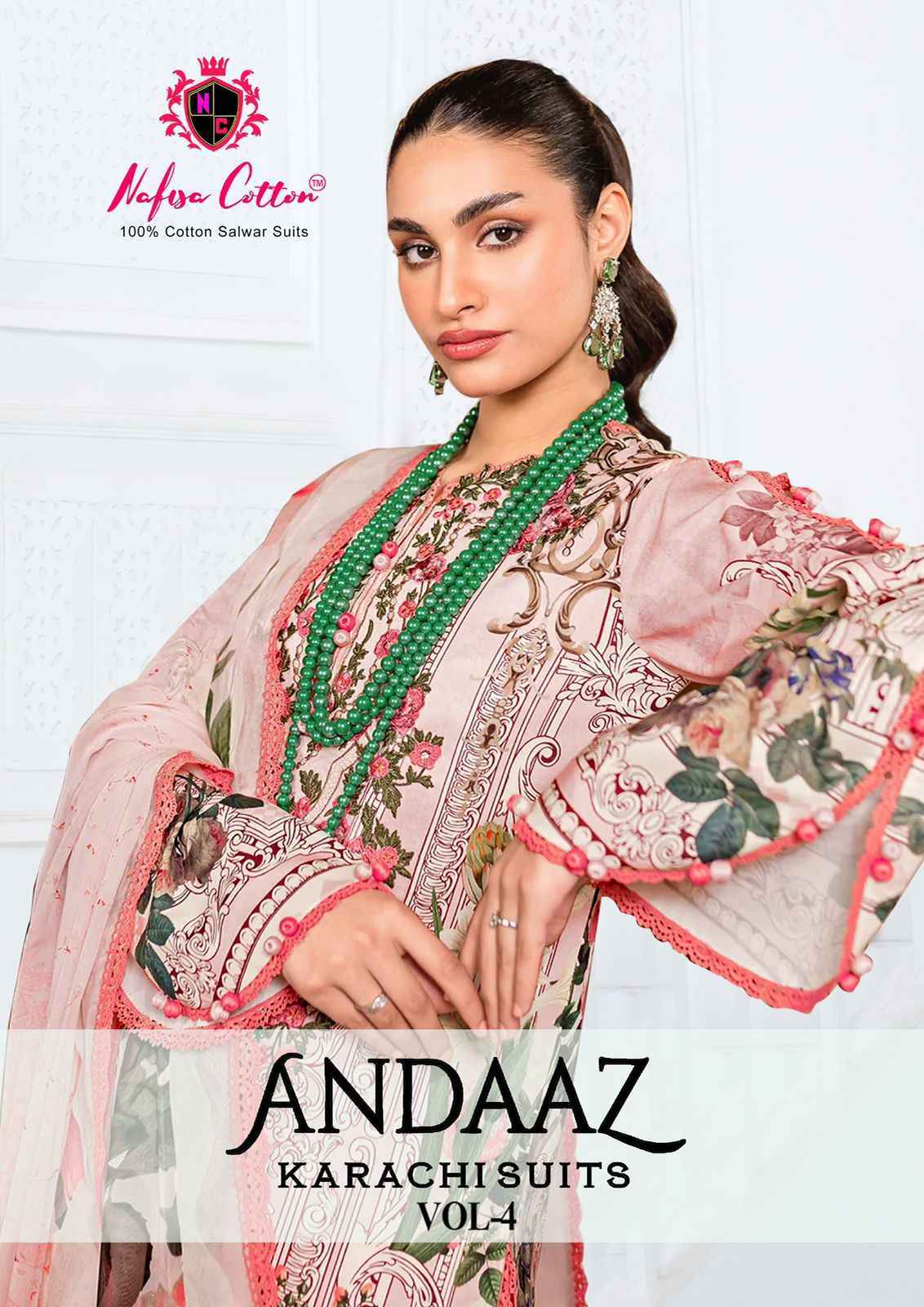 Nafisa Cotton Andaaz Karachi Suit Vol-4 Cotton Dress Material 6 Pc Catalog