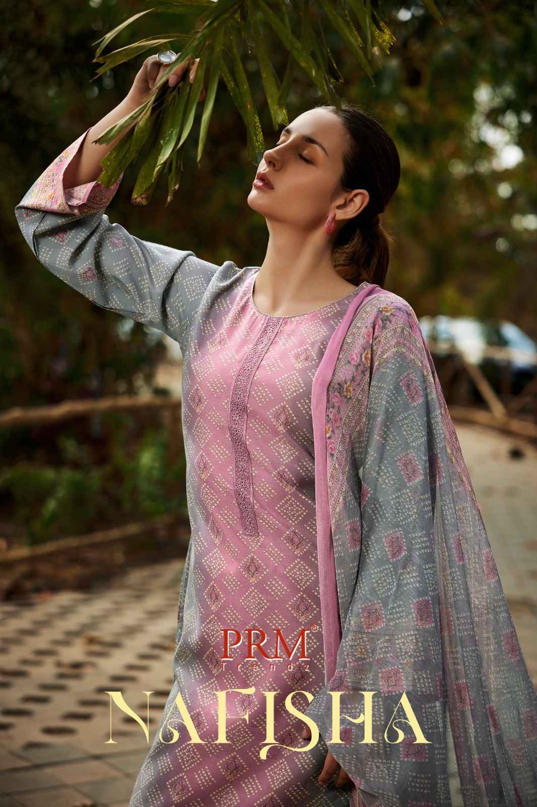 PRM Trendz Nafisha Pure Musline Silk Dress Material 8 pcs Catalogue