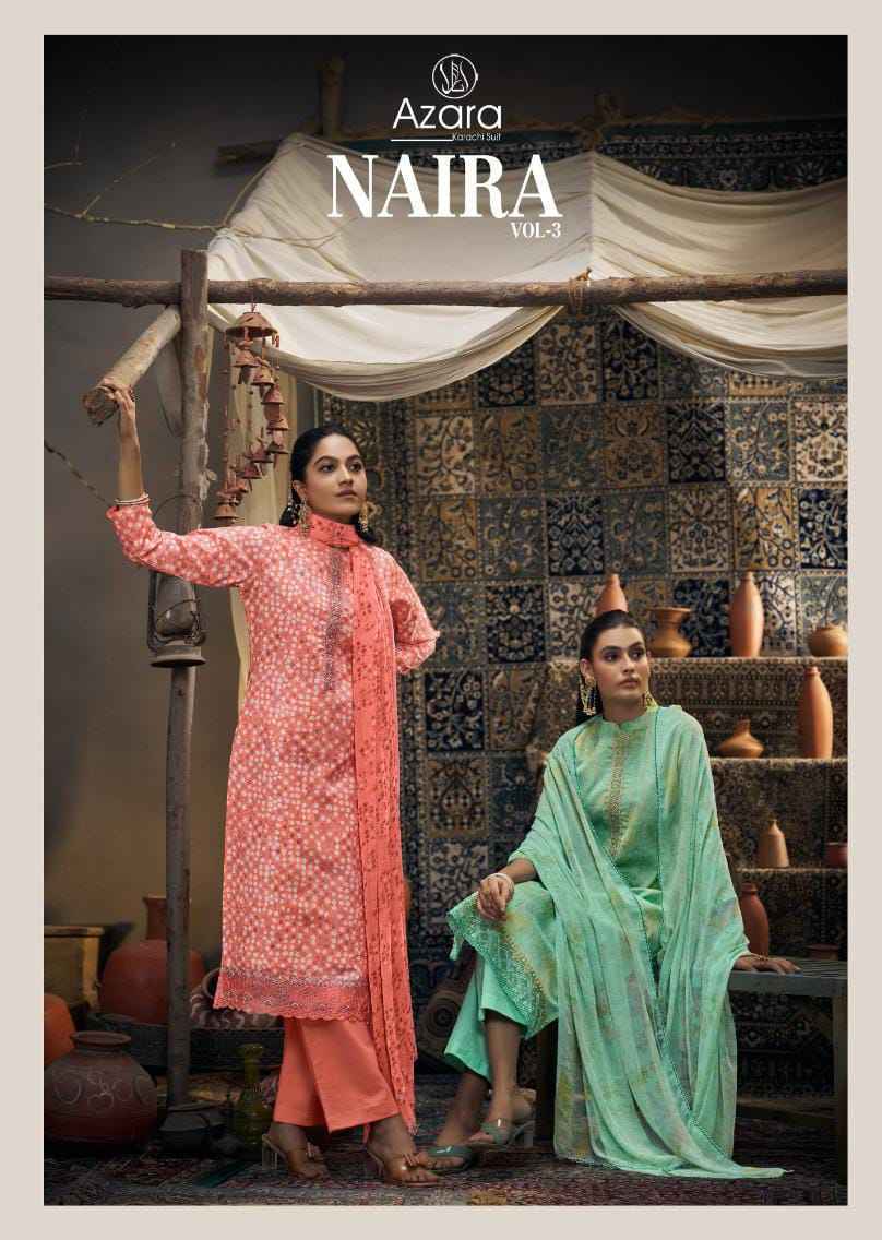 Radhika Azara Naira Vol-3 Blossam Cotton Dress Material 6 Pc Catalog