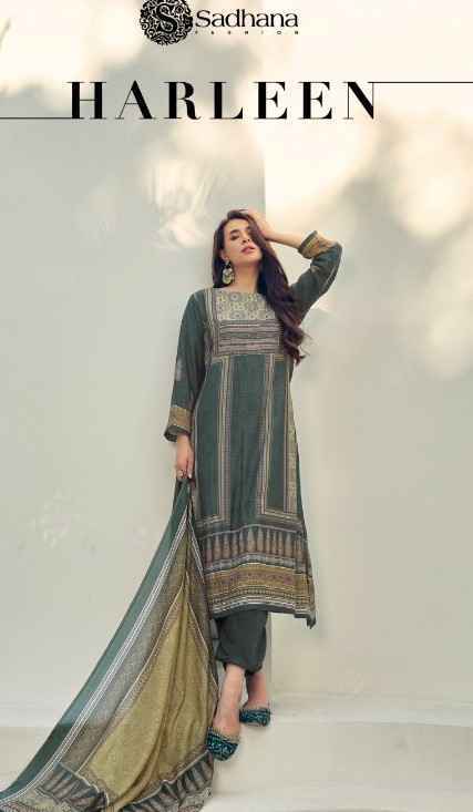 Sadhana Fashion Harleen Pure Musline Silk Dress Material 8 Pc Catalog