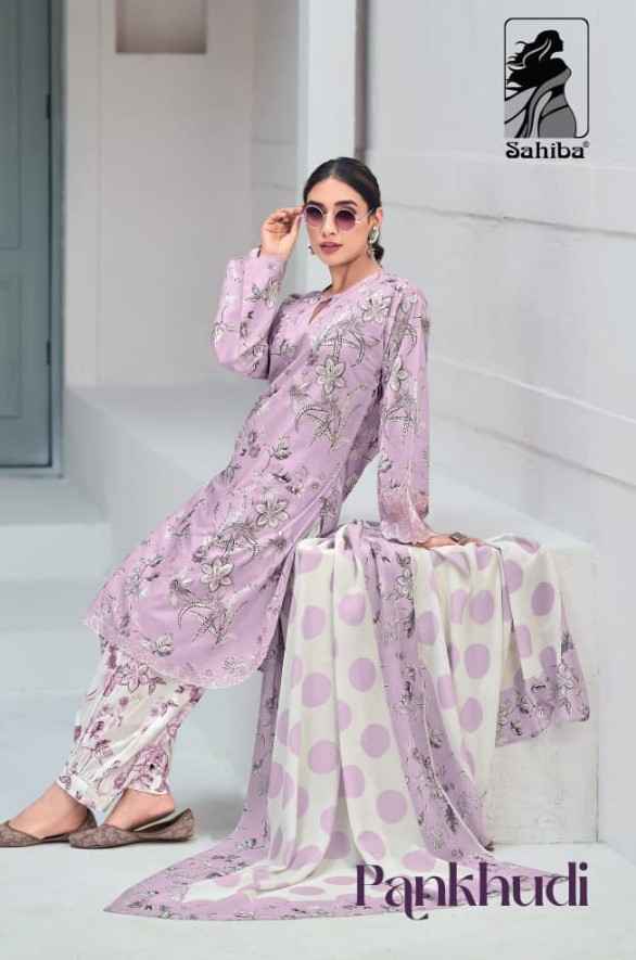 Sahiba Pankhudi Moscow Cotton Dress Material 4 Pc Catalog