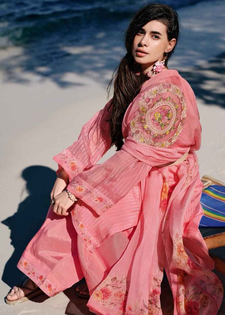 Varsha Mehroosh Viscose Organza Self Woven Dress Material 6 Pc Catalog