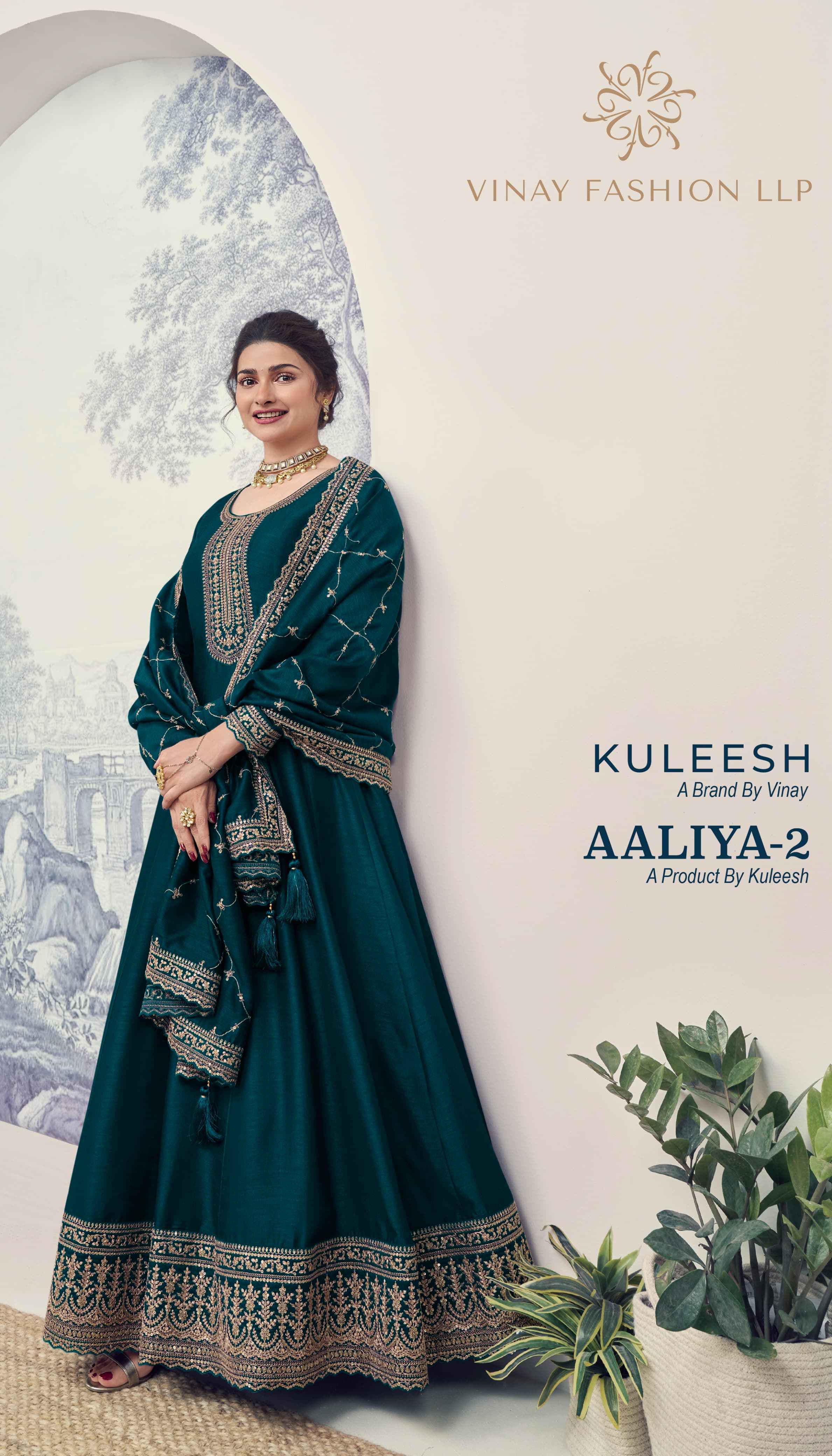 Vinay Kuleesh Aaliya Vol-2 Silk Georgette Dress Material 6 pcs Cataloge