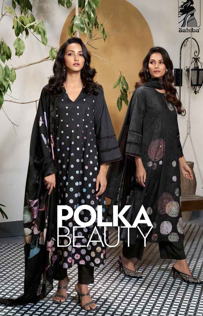 Sahiba Polka Beauty Cotton Lawn Print Dress Material 2 Pc Catalog