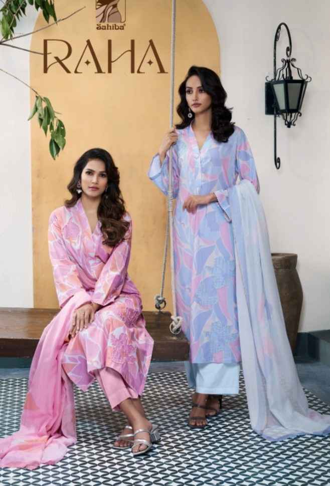 Sahiba Raha Cotton Lawn Print Dress Material 3 Pc Catalog