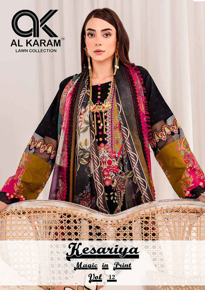 Al Karam Kesariya Vol 12 Cambric Dress Material 6 pcs Catalogue